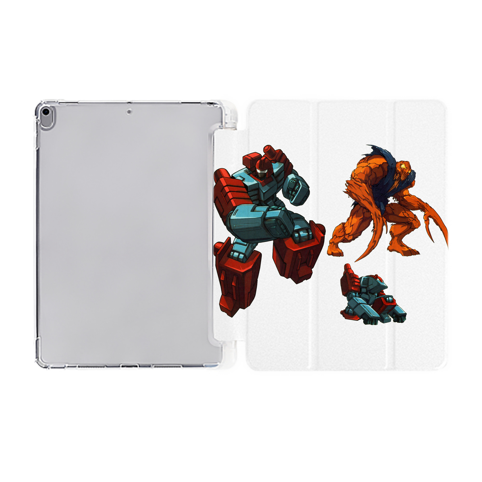 （画像用）  IPad ケース ペン収納付き 三つ折りスタンド PUレザー×シリコン 対応機種9.5/10.5/10.9インチ